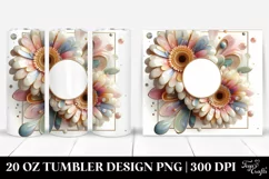 Abstract Pastel Glossy Gerbera 20 Oz Tumbler Product Image 1