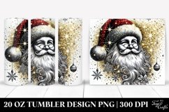 Glittery Santa Portrait Clipart, Transparent 20 Oz Tumbler Product Image 1