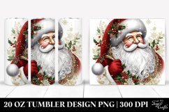 Glittery Santa Portrait Clipart, Transparent 20 Oz Tumbler Product Image 1