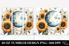 Moon and Sunflowers Design | 20 oz Tumbler Product Image 1