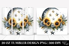 Moon and Sunflowers Design | 20 oz Tumbler Product Image 1