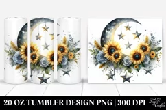 Moon and Sunflowers Design | 20 oz Tumbler Product Image 1