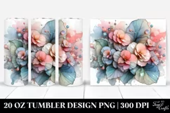 Abstract Pastel Glossy Begonia 20 Oz Tumbler Product Image 1