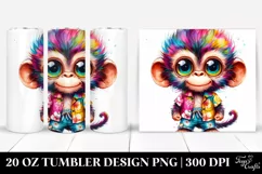 Colorful Layered Baby Monkey Summer | 20 Oz Tumbler Product Image 1