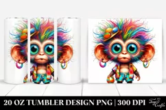 Colorful Cute Baby Monkey Tumbler Product Image 1