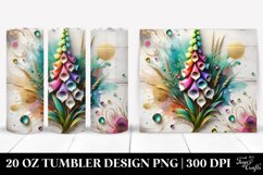 Foxglove on White Wooden Background | 20 Oz Tumbler Product Image 1