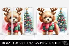 Winter Poodle Pup, Watercolor 20 Oz Tumbler Product Image 1