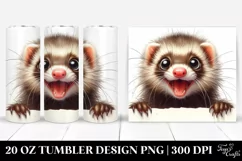 Crazy Looking Fur Ferret 20 oz Tumbler Product Image 1