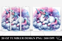 Baby Unicorn Napping on a Cloud | 20 Oz Tumbler Product Image 1