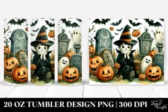 Watercolor Style Simple Funny Halloween Clipart with Zombie, Product Image 1