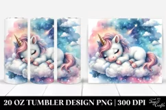 Baby Unicorn Napping on a Cloud | 20 Oz Tumbler Product Image 1