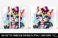 Watercolor Vibrant Drawing of a Cute Baby Cat, Transparent Product Image 1