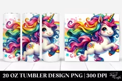 Funny Unicorn Running Watercolor Tumbler Product Image 1