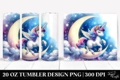 Unicorn Pirouetting on Crescent Moon | 20 Oz Tumbler Product Image 1