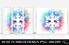 Vibrant Digital Painting Snowflake Tumbler Design Product Image 1