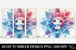 Vibrant Digital Painting Snowflake Tumbler Design Product Image 1