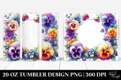 Colorful Pansy Watercolor Frame Tumbler Product Image 1