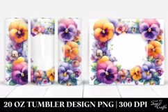 Colorful Pansy Watercolor Frame Tumbler Product Image 1