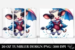 Cute Baby Cow Jumping 20 Oz Tumbler Product Image 1