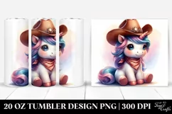 Baby Unicorn Cowboy Hat Tumbler Product Image 1