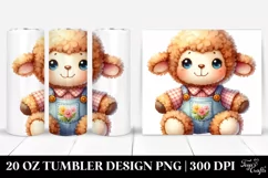 Colorful Baby Plush Lamb Clipart, High-Res 20 Oz Tumbler Product Image 1