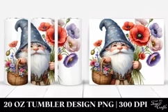 Cute Gnome Flowers Basket | 20 Oz Tumbler Product Image 1