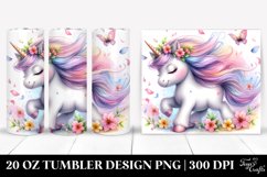 Baby Unicorn Surrounded by Spring Petals | 20 Oz Tumbler Product Image 1