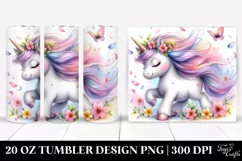 Baby Unicorn Surrounded by Spring Petals | 20 Oz Tumbler Product Image 1