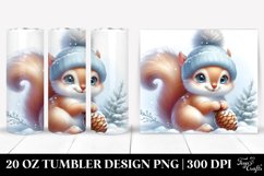 Cute Baby Squirrel Winter Clipart, Transparent 20 Oz Tumbler Product Image 1
