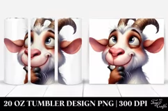 Funny Goat with Big Eyes Clipart, Transparent 20 Oz Tumbler Product Image 1
