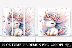 Cute Baby Unicorn Spring Petals | 20 Oz Tumbler Product Image 1