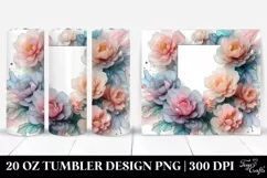 Peonies Watercolor Splash 20 Oz Tumbler Product Image 1