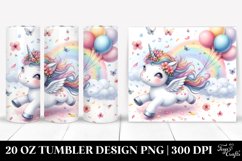 Watercolor Baby Unicorn Balloons | 20 oz Tumbler Product Image 1