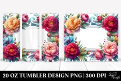 Colorful Watercolor Horizontal Frame with Peonies | 20 oz Product Image 1
