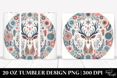 Colorful Reindeer Winter Design, Transparent 20 Oz Tumbler Product Image 1