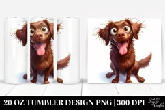 Crazy Looking Retriever Sitting | 20 Oz Tumbler Product Image 1