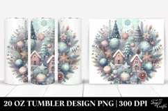 Pastel Christmas Round Image Clipart 20 Oz Tumbler Product Image 1