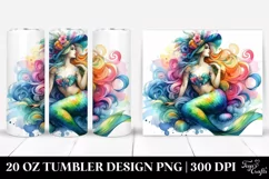 Sitting Mermaid Watercolor Tumbler Product Image 1