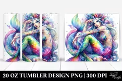 Sitting Mermaid Watercolor Tumbler Product Image 1