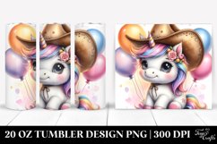 Watercolor Baby Unicorn Cowboy | 20 oz Tumbler Product Image 1