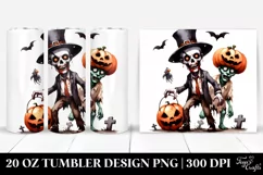 Watercolor Style Simple Funny Halloween Clipart with Zombie, Product Image 1
