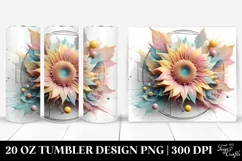 Abstract Pastel Glossy Sunflower 20 Oz Tumbler Product Image 1