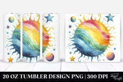 Colorful Simple Watercolor Sun | 20 Oz Tumbler Product Image 1