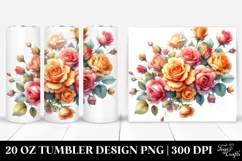 Glossy Orange Roses 20 Oz Tumbler Product Image 1