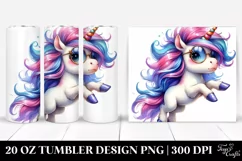 Funky Jumping Unicorn Clipart, High-Res 20 Oz Tumbler Product Image 1
