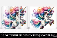 Funky Jumping Unicorn Clipart, High-Res 20 Oz Tumbler Product Image 1