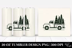 Simple Truck with Christmas Trees, High-Res 20 Oz Tumbler Product Image 1