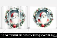 Christmas Santa Watercolor Tumbler Design Product Image 1