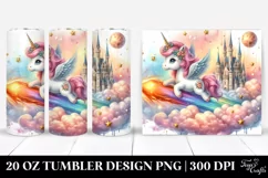 Watercolor Unicorn Comet Castle | 20 oz Tumbler Product Image 1