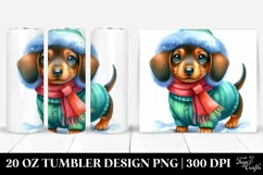 Expressive Baby Dachshund Winter | 20 oz Tumbler Product Image 1